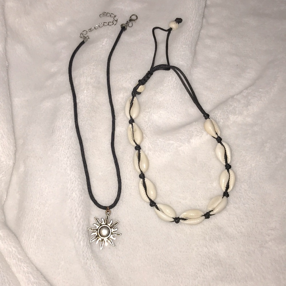 necklace and ankle bracelet